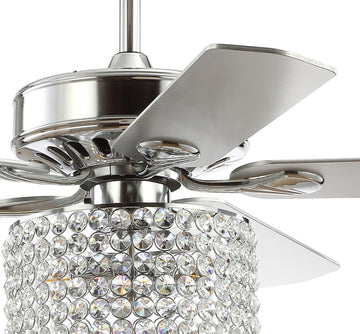 Brandy 52" Crystal Prism Drum LED Ceiling Fan With Remote - JONATHAN Y
